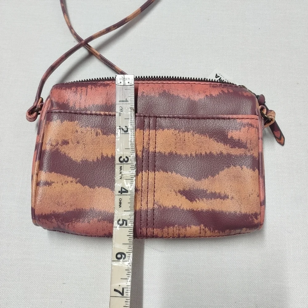 Sonoma Women's Orange Black Faux Leather Crossbody Bag Small NWT